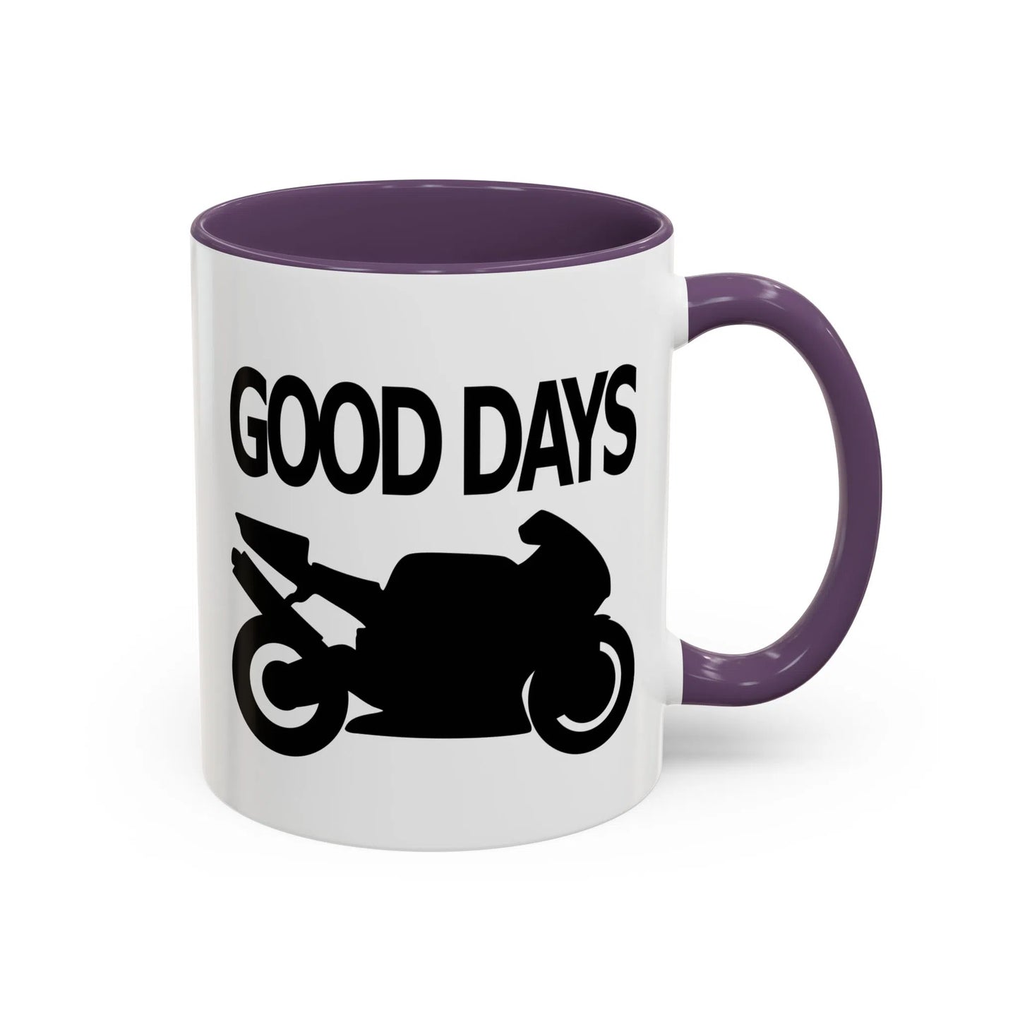 Motorcycle Good Days And Bad Days Accent Coffee Mug
