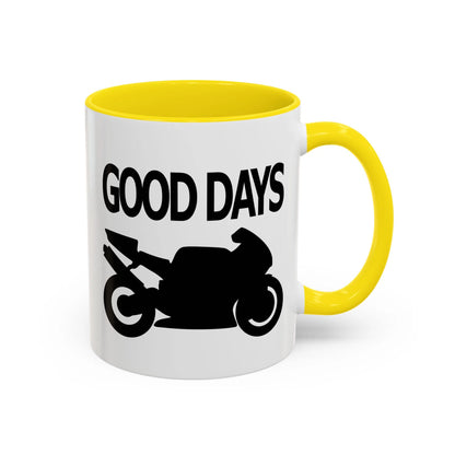 Motorcycle Good Days And Bad Days Accent Coffee Mug